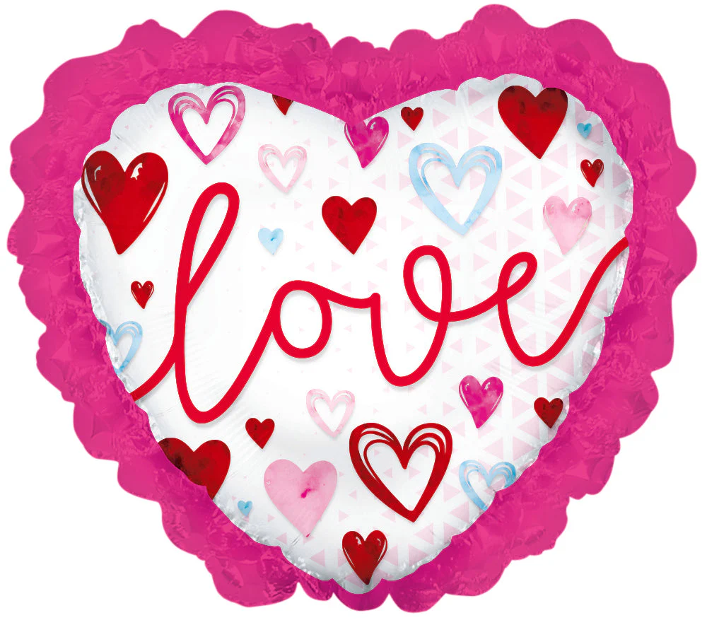 10.5" Airfill Only (Sticks Sold Separately) Watercolor Love Balloon
