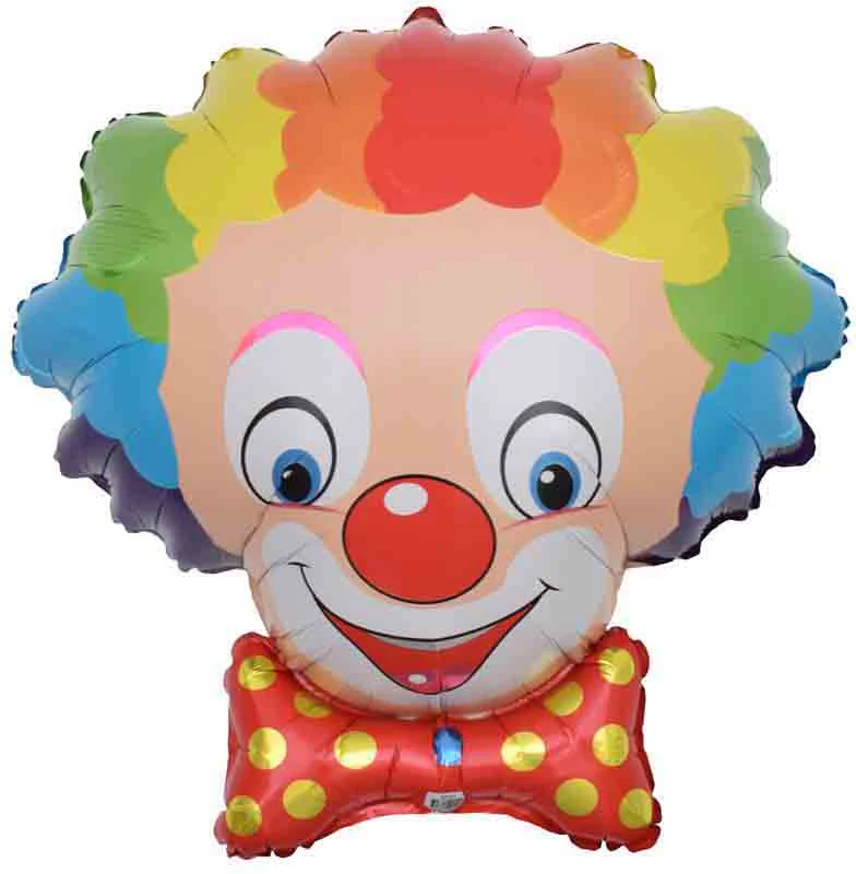 10" Airfill Only (Sticks Sold Separately) Clown With Wig Foil Balloon