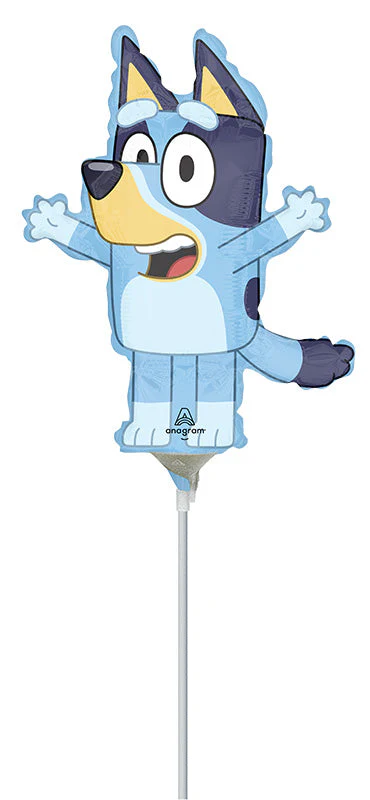 10" Airfill Only Stick Sold Separately Mini Shape Bluey Foil Balloon (Sticks Sold Separately)