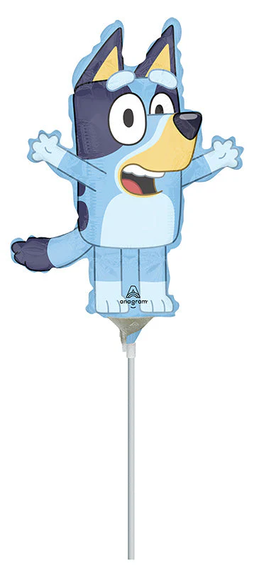 10" Airfill Only Stick Sold Separately Mini Shape Bluey Foil Balloon (Sticks Sold Separately) - Image 2