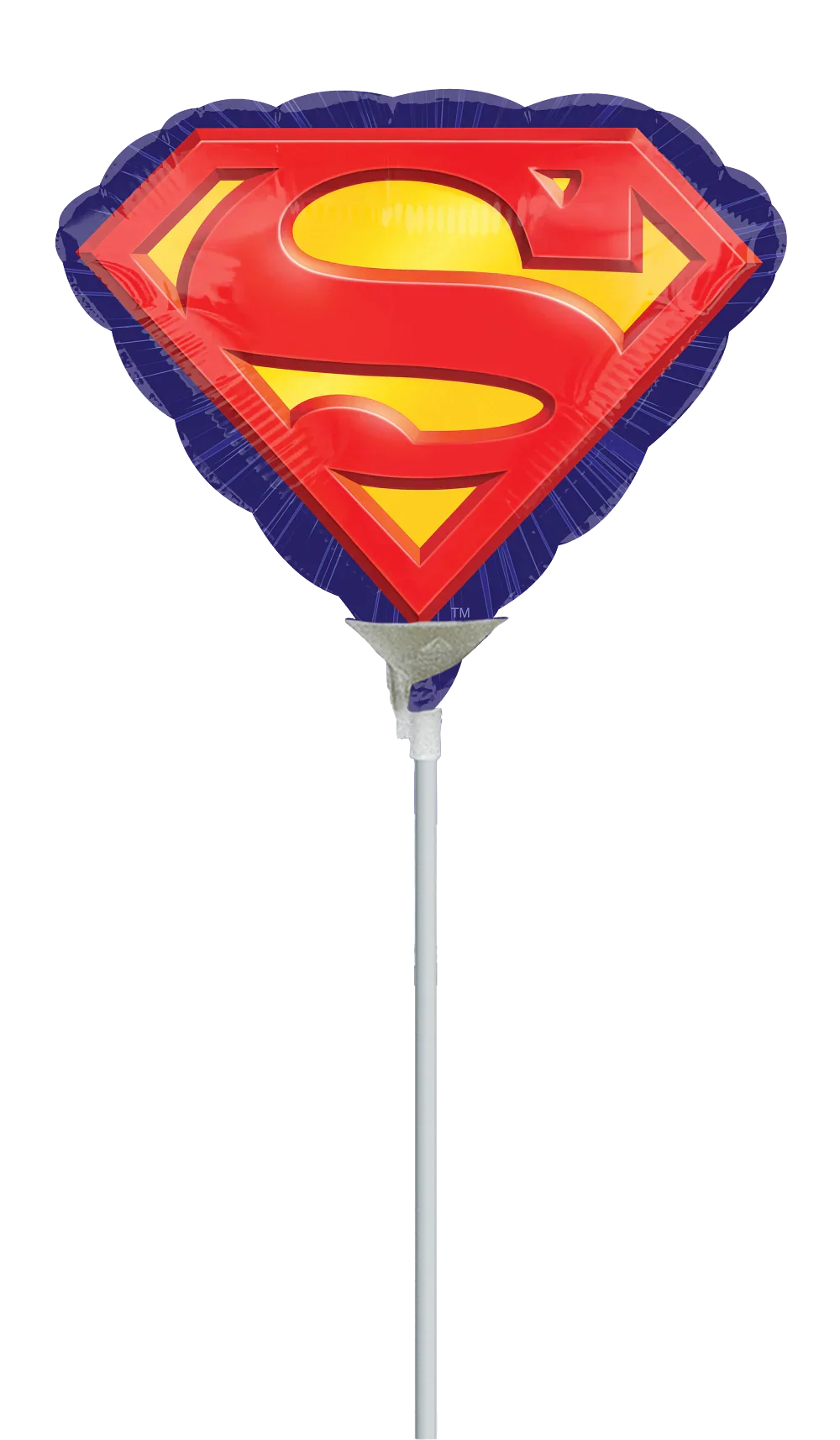 10" Airfill Only Mini Shape Superman Foil Balloon (Sticks Sold Separately)