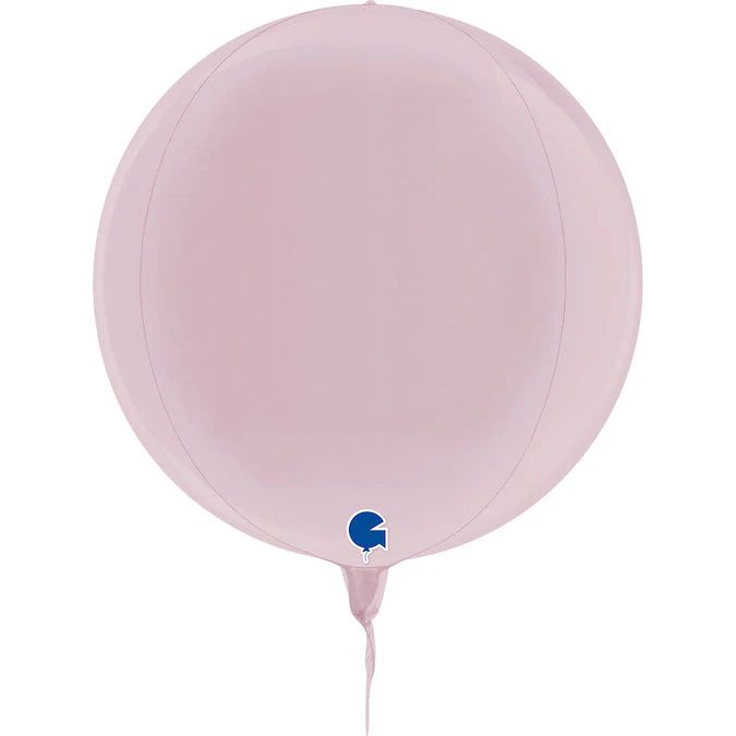 11" (15" Deflated) Globe Pastel Pink 4D Foil Balloon