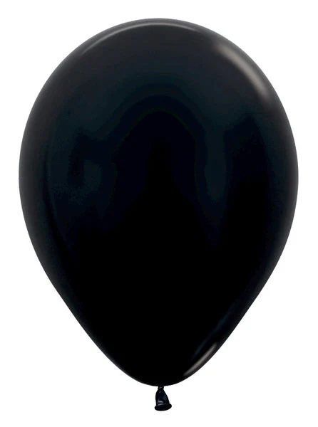 11" Latex Balloons (100 Per Bag) Metallic/Pearl Black Sempertex/Betallatex