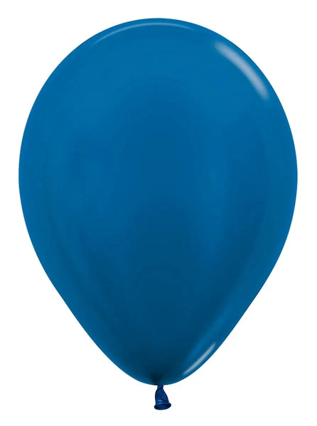 11" Latex Balloons (100 Per Bag) Metallic/Pearl Blue Sempertex/Betallatex