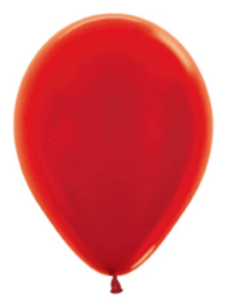 11" Latex Balloons (100 Per Bag) Metallic/Pearl Red Sempertex/Betallatex