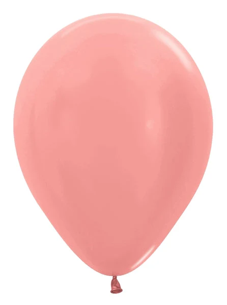 11" Latex Balloons (100 Per Bag) Metallic/Pearl Rose Gold Sempertex/Betallatex