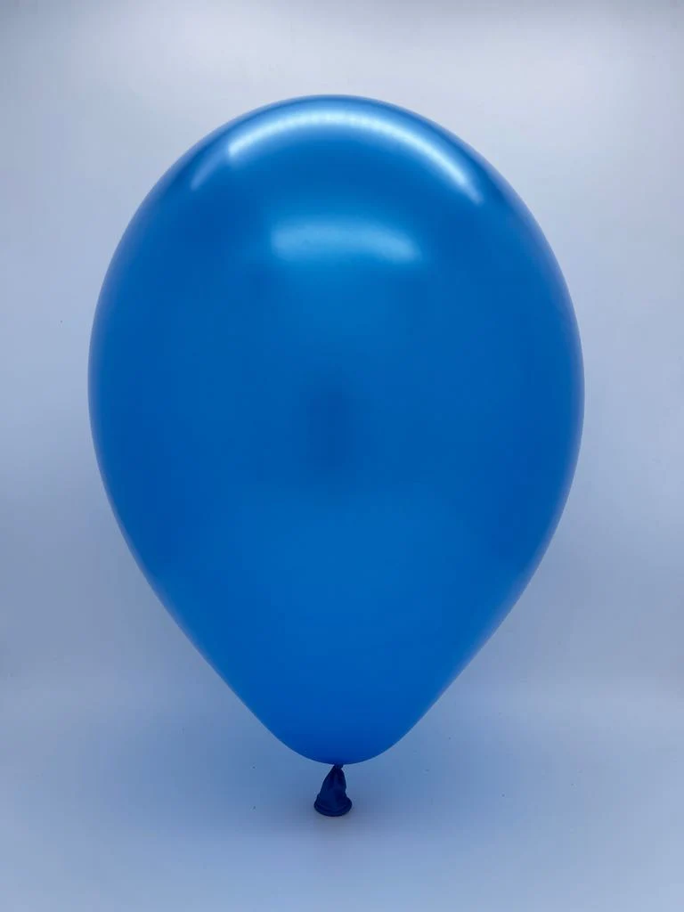 11" Metallic Blue Decomex Linking Latex Balloons (100 Per Bag) - Image 2