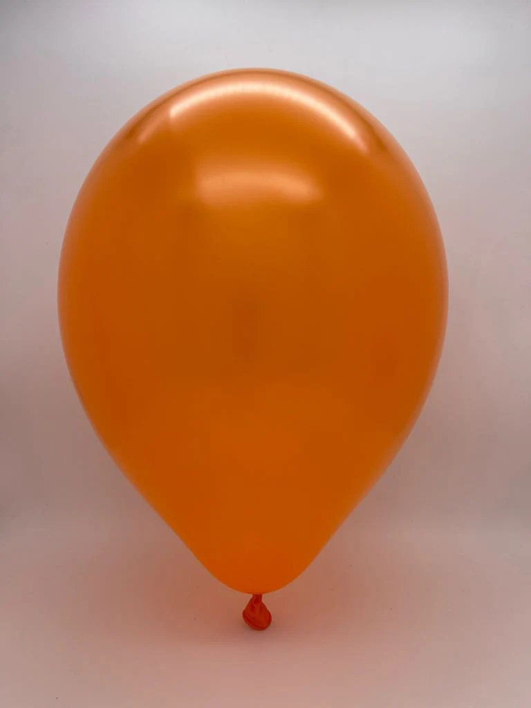 11" Metallic Orange Decomex Linking Latex Balloons (100 Per Bag) - Image 2