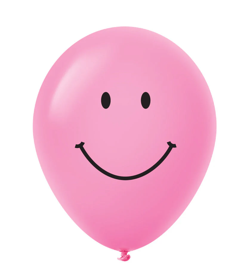 11" Smiley Face Latex Balloons (25 Count) Light Magenta