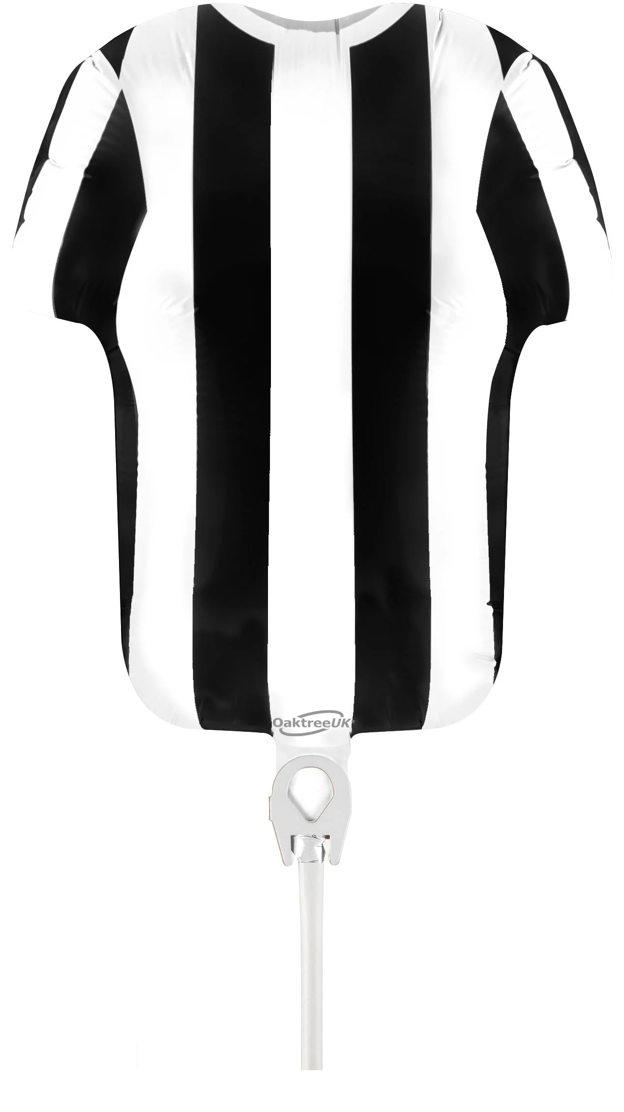 11" Airfill Only Oaktree Brand Sports Shirt Black White Stripe Metallic (For Air) Foil Balloon