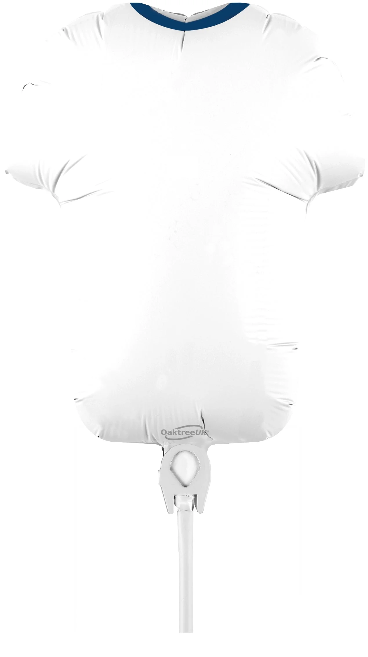 11" Airfill Only Oaktree Brand Sports Shirt White/Blue Metallic (For Air) Packaged Foil Balloon