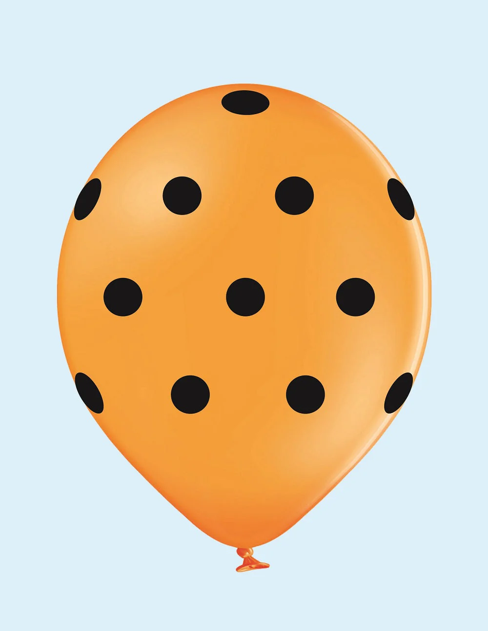 11" Polka Dots Latex Balloons (25 Count) Orange BLACK DOTS
