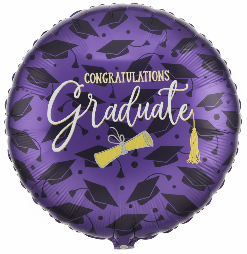 17" Glitter Diploma Grad Foil Balloon - Purple