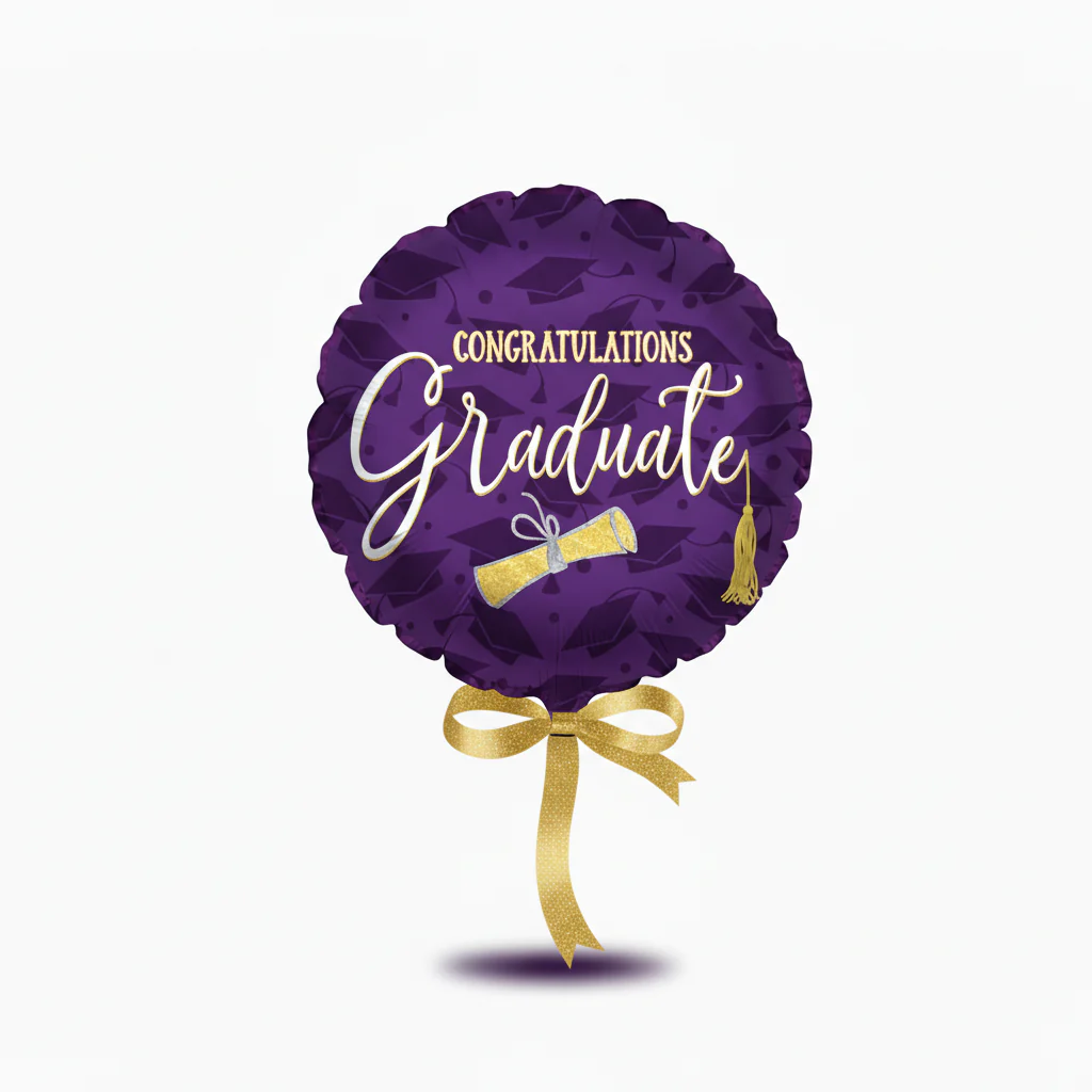17" Glitter Diploma Grad Foil Balloon - Purple - Image 3