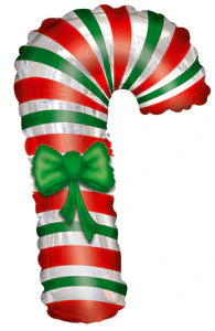 12" Airfill Only (Sticks Sold Separately) Candy Cane Foil Balloon