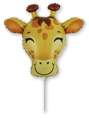 12" Airfill Only (Sticks Sold Separately) Giraffe Head Mini Foil Balloon
