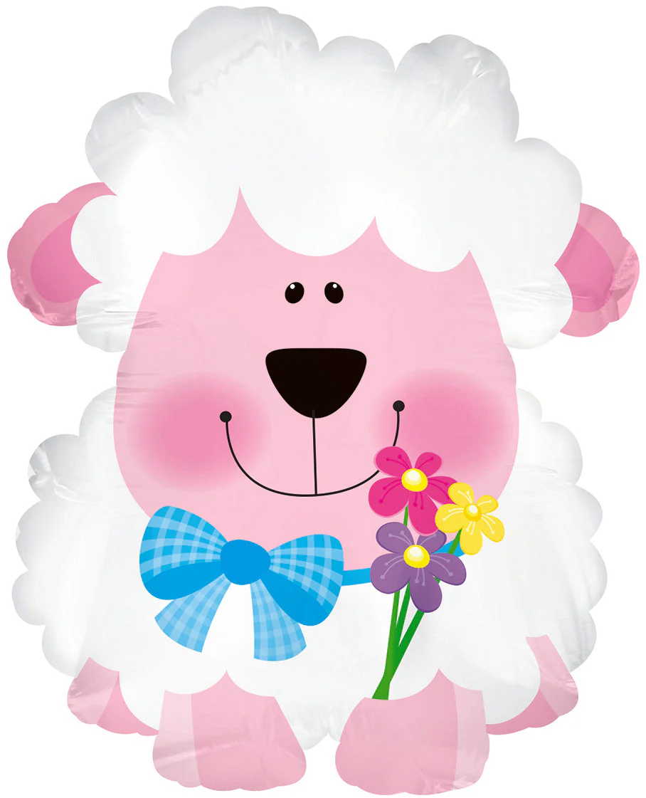 12" Airfill Only (Sticks Sold Separately) Spring Sheep Foil Balloon