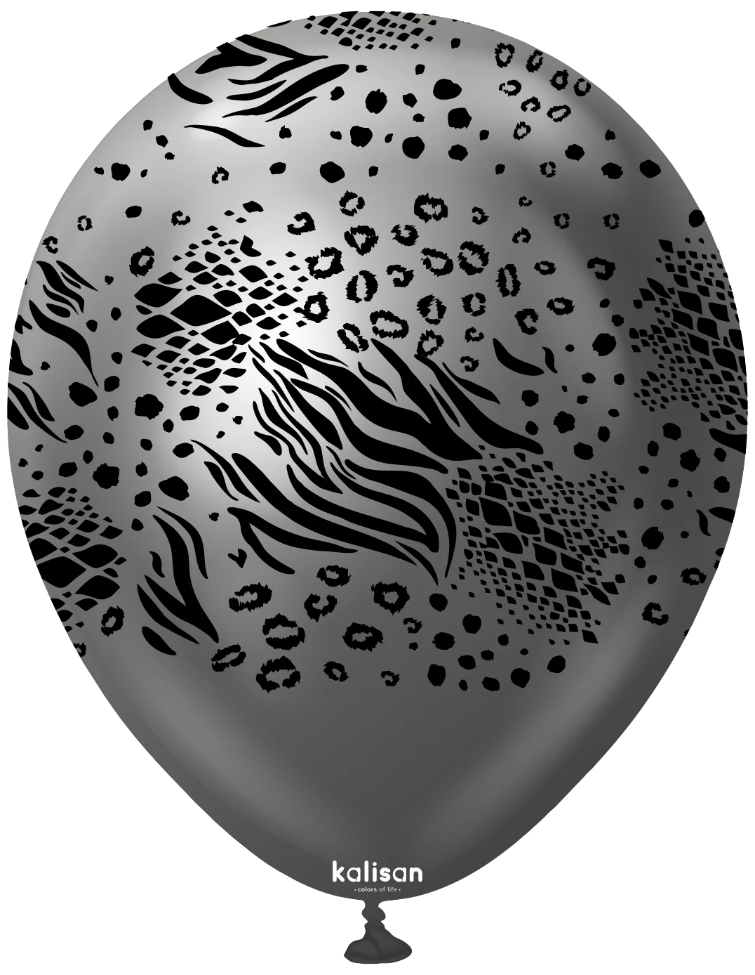 12" Balloons Printed Mutant Safari Mirror Space Grey Kalisan (25 Per Bag)
