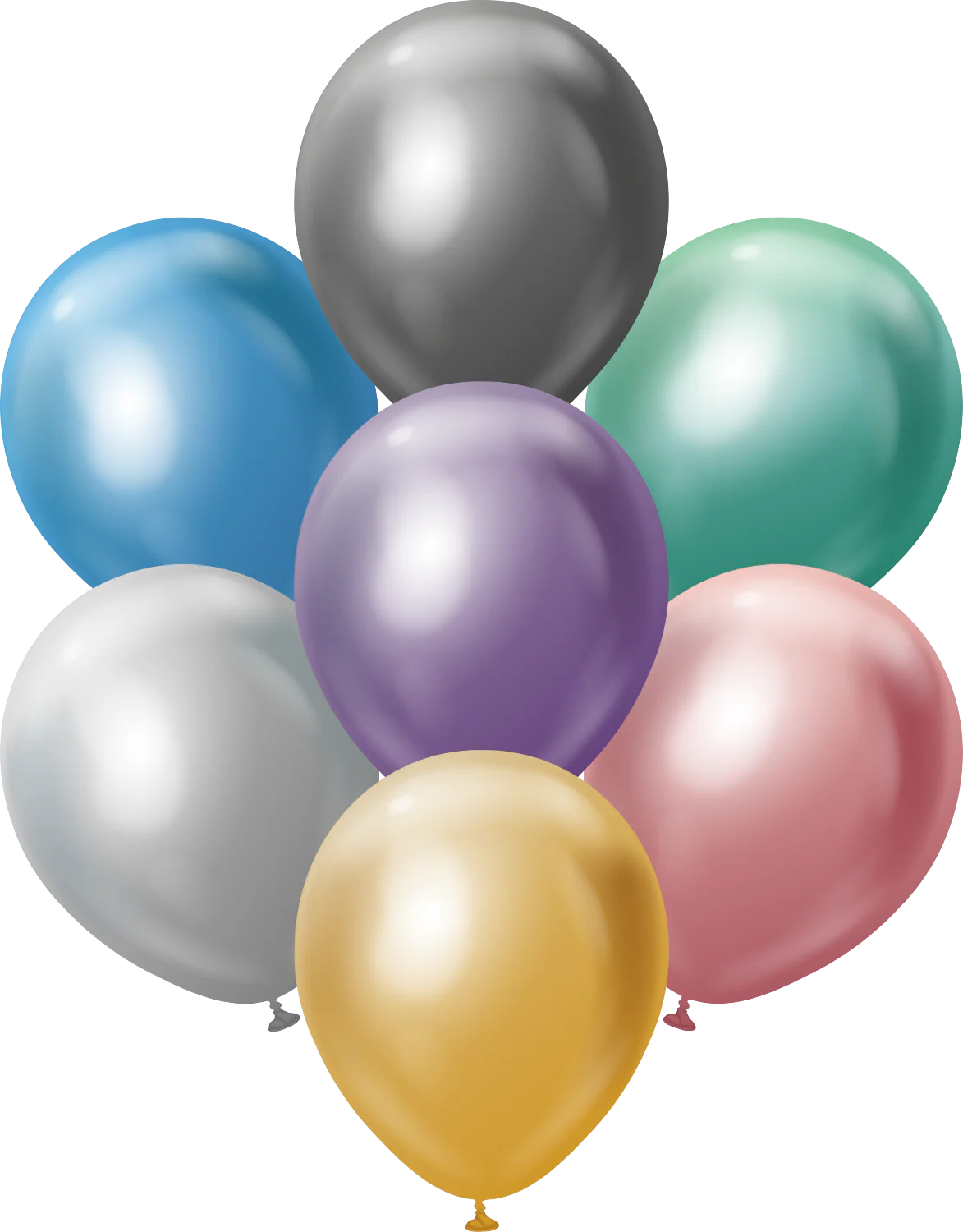 12" Kalisan Latex Balloons Mirror Assorted (50 Per Bag)