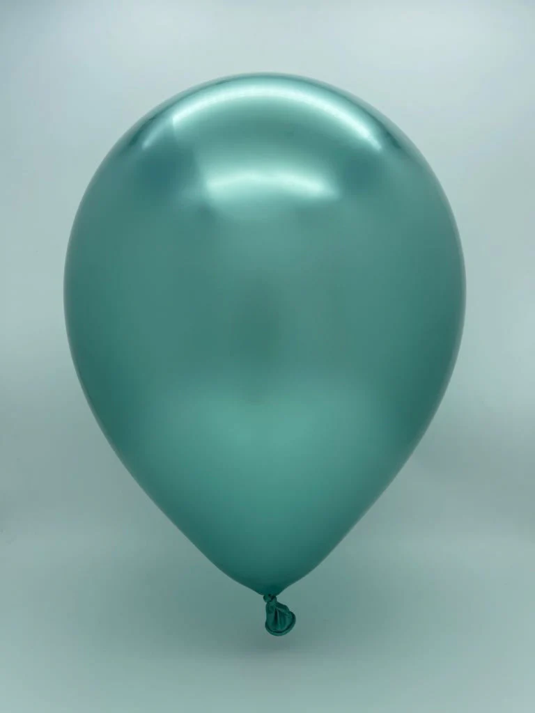 12" Kalisan Latex Heart Balloons Mirror Green (50 Per Bag) - Image 2