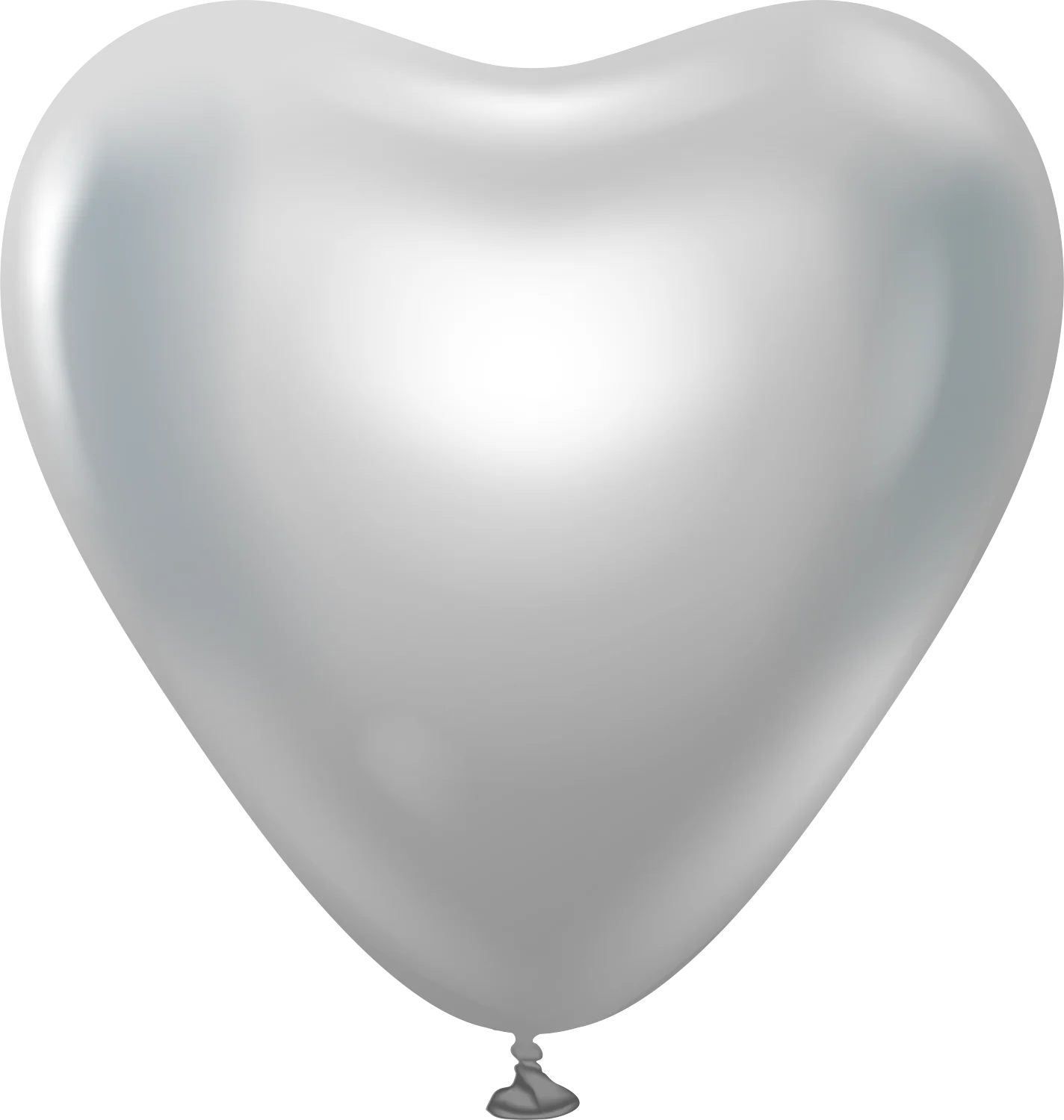 12" Kalisan Latex Heart Balloons Mirror Silver (50 Per Bag)