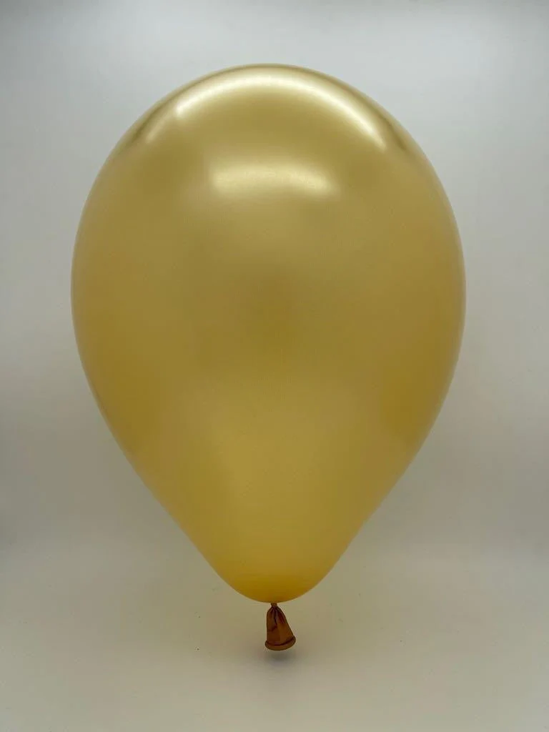 12" Metallic Gold Decomex Latex Balloons (100 Per Bag) - Image 2