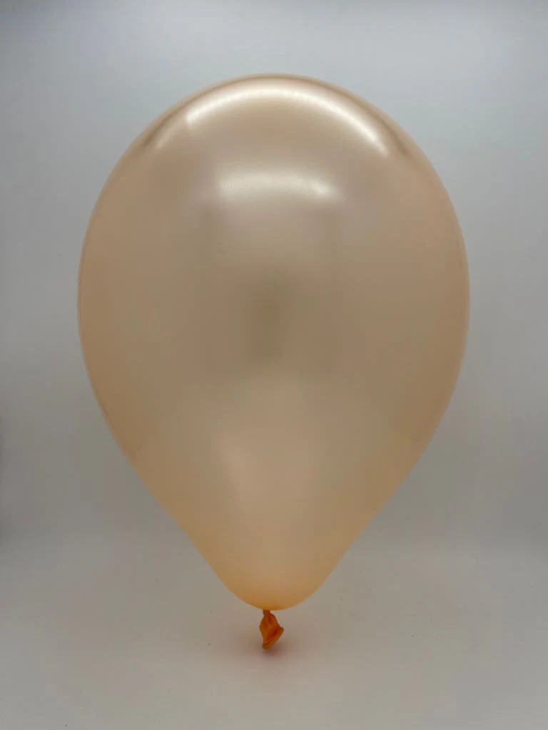 12" Metallic Peach Decomex Latex Balloons (100 Per Bag) - Image 2