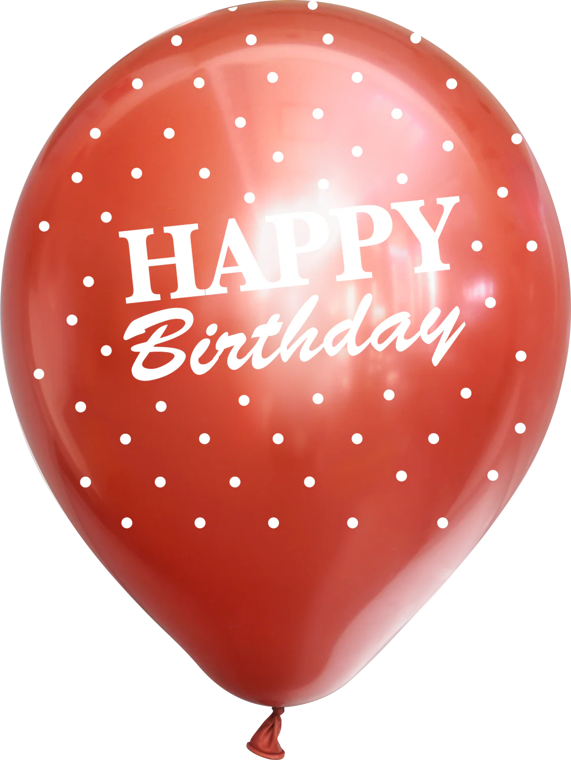 12" Mirror Happy Birthday All Around Red Latex Balloons (25 Per Bag) 5 Side Print
