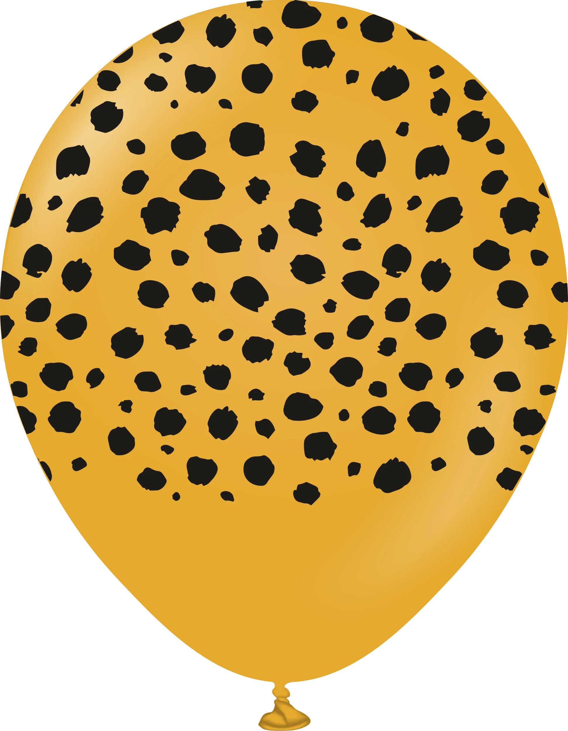 12" Safari Cheetah Printed Mustard Retro Kalisan Latex Balloons (25 Per Bag)