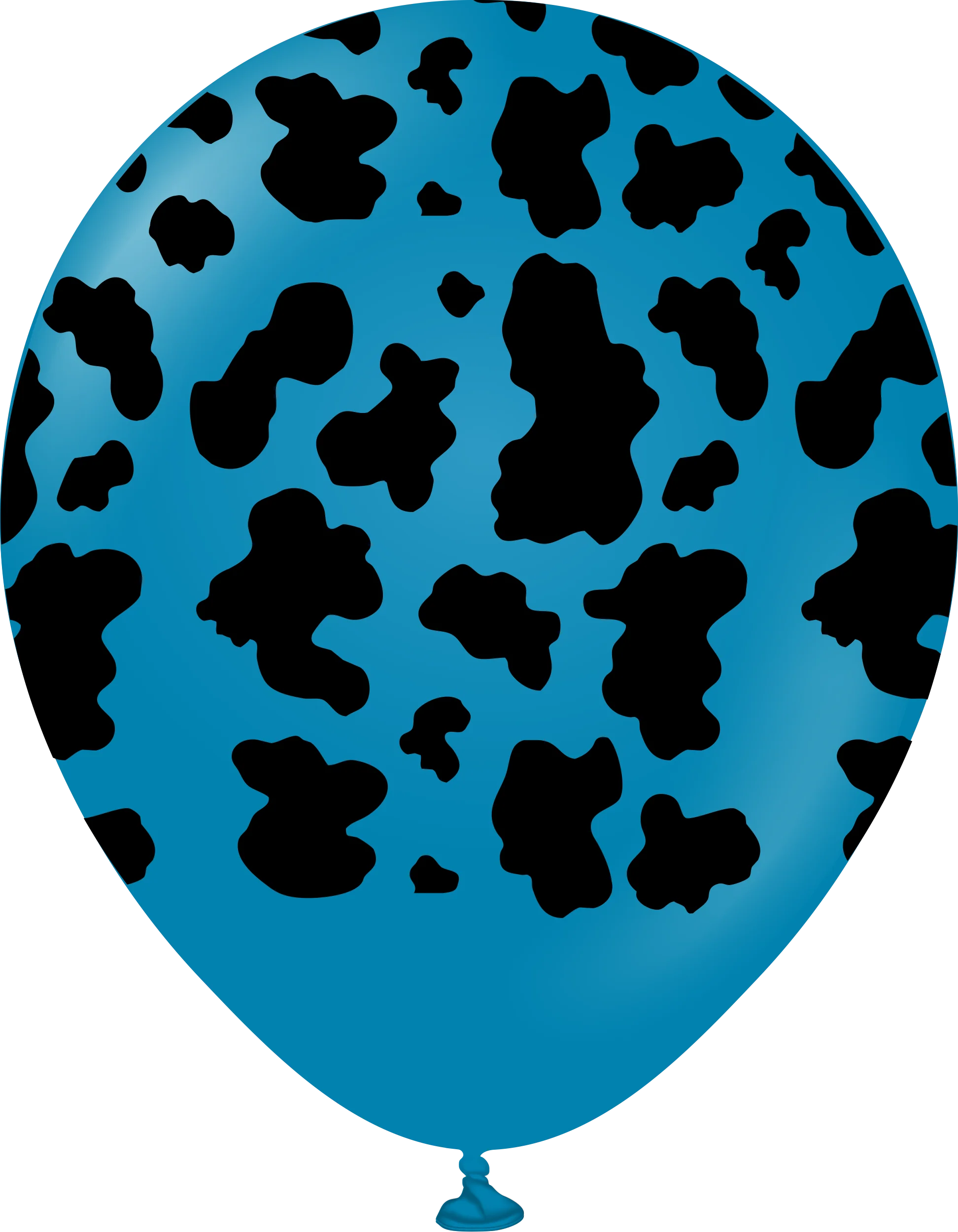 12" Safari Cow Printed Deep Blue Retro Kalisan Latex Balloons (25 Per Bag)