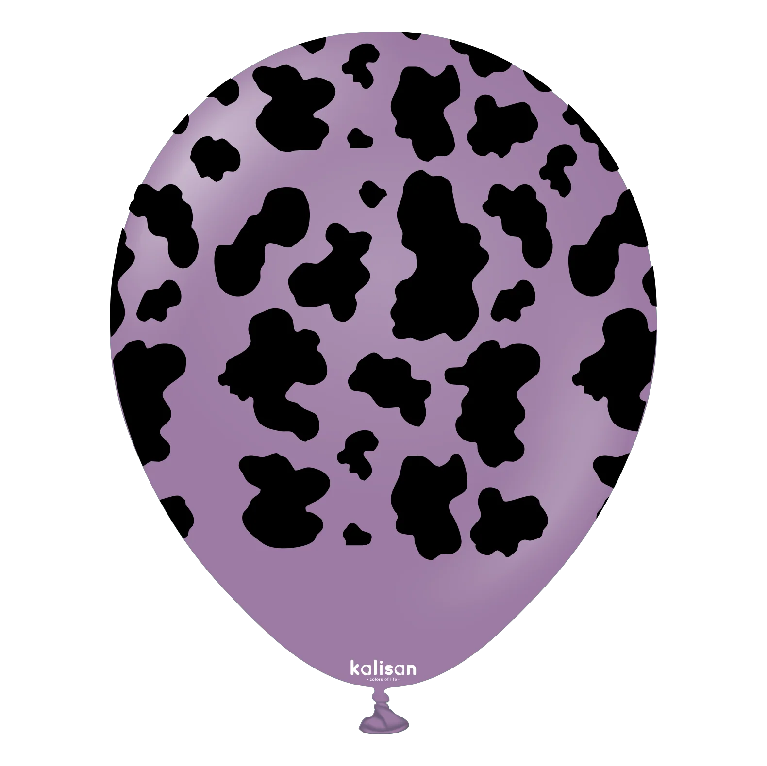 12" Safari Cow Printed Lavender Kalisan Latex Balloons (25 Per Bag)