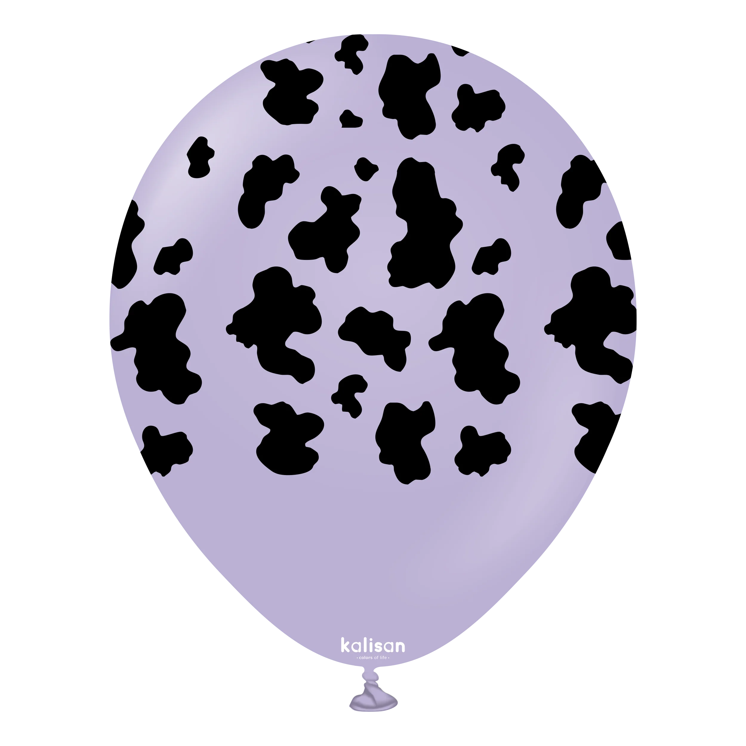 12" Safari Cow Printed Lilac Kalisan Latex Balloons (25 Per Bag)