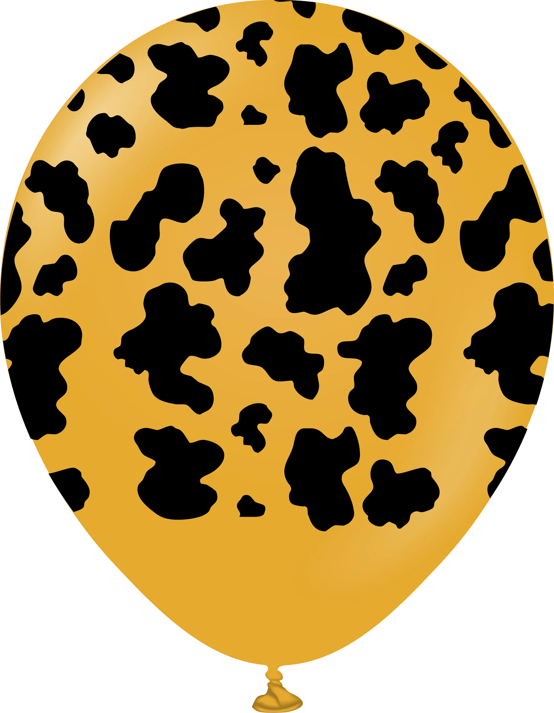 12" Safari Cow Printed Mustard Retro Kalisan Latex Balloons (25 Per Bag)