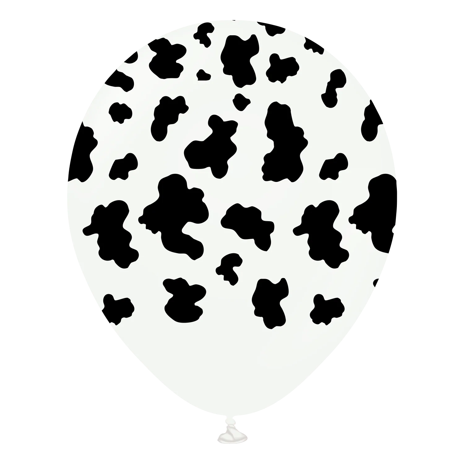12" Safari Cow Printed White Kalisan Latex Balloons (25 Per Bag)