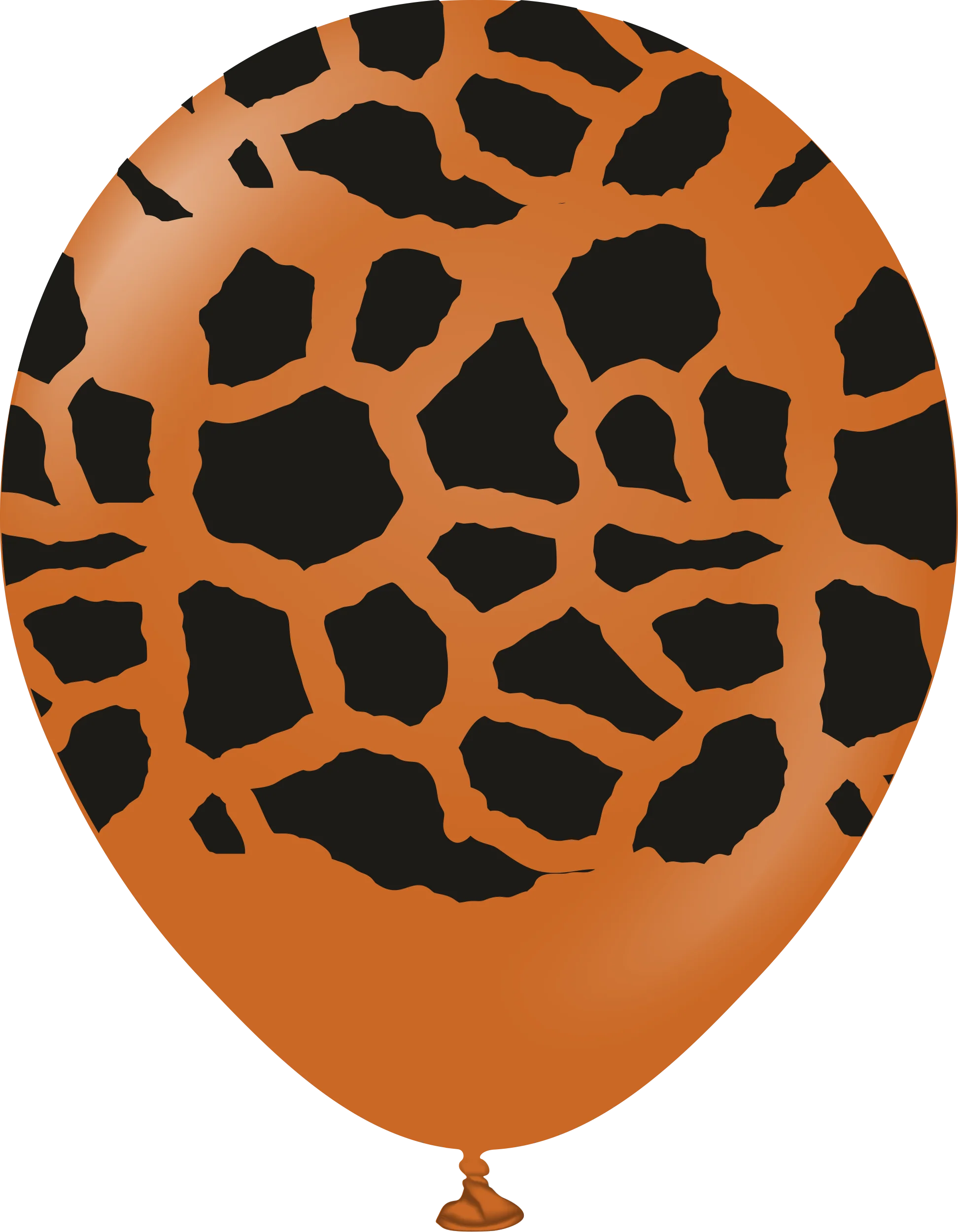 12" Safari Giraffe Printed Rust Orange Retro Kalisan Latex Balloons (25 Per Bag)