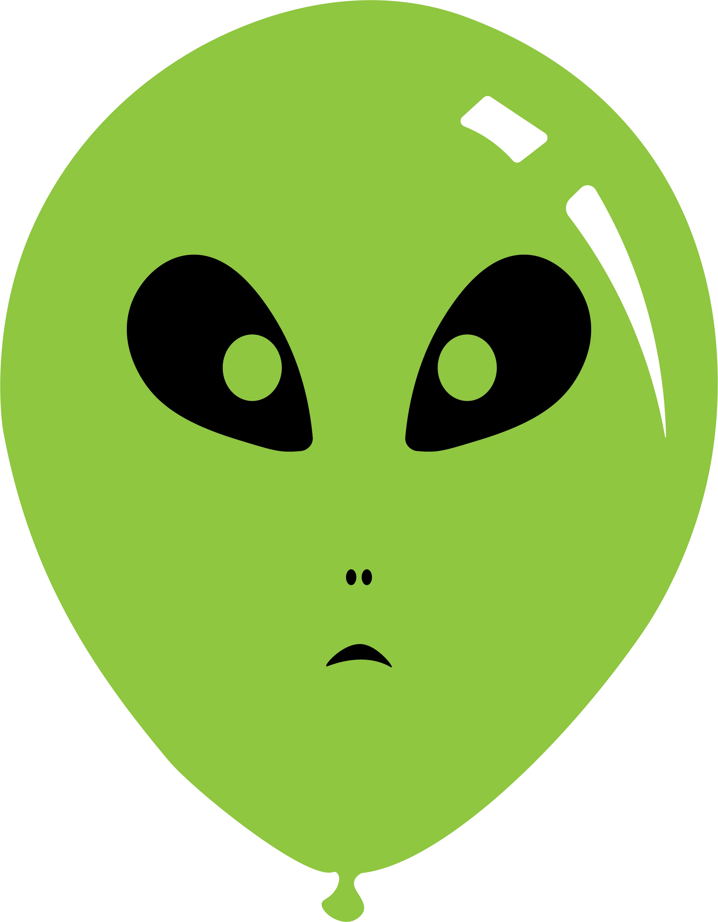 12" Alien Printed Single Sided Latex Balloon (25 Per Bag) Decomex Lime Green
