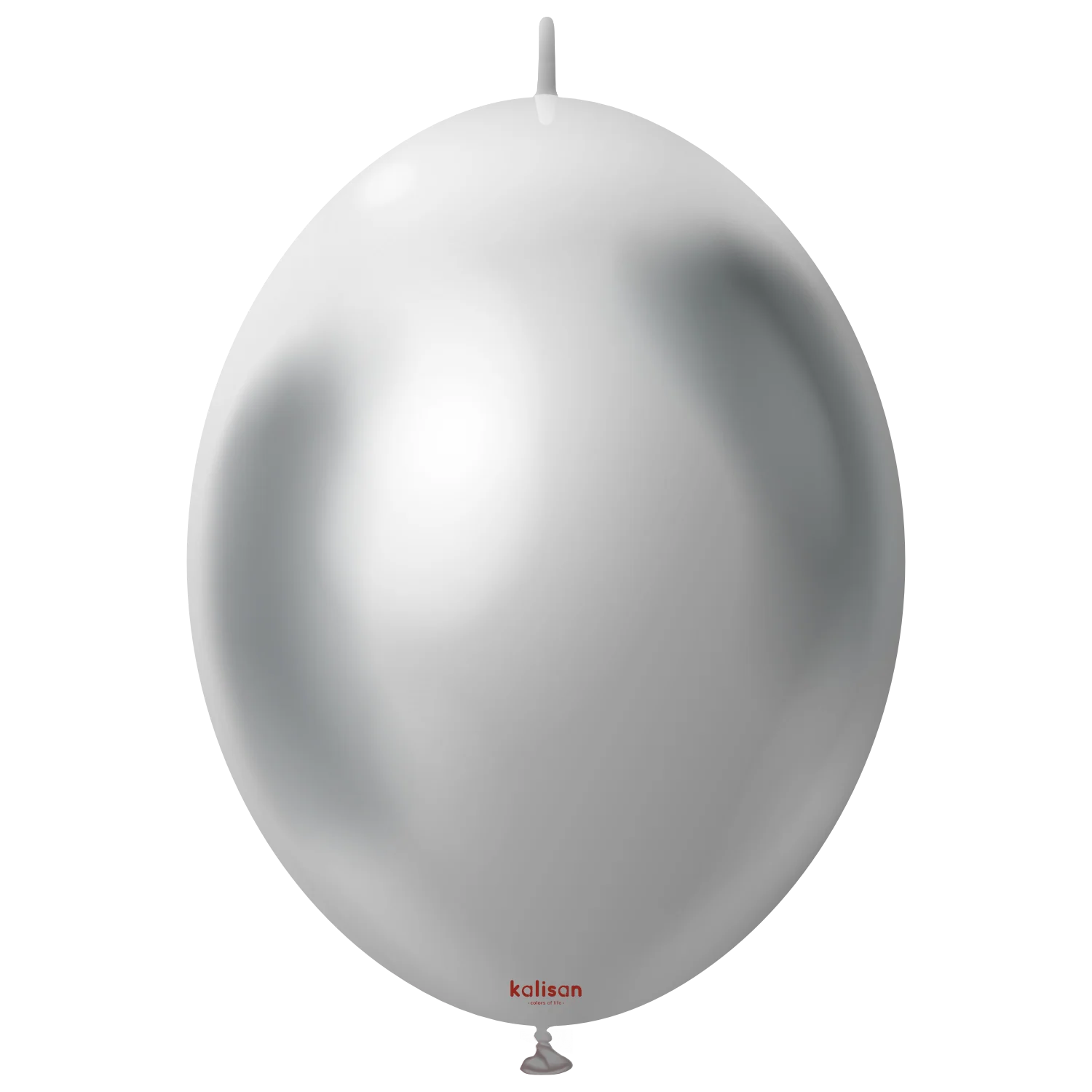 12" Kalisan Brand Linking Latex Balloons K-Link Mirror Silver (50 Per Bag)