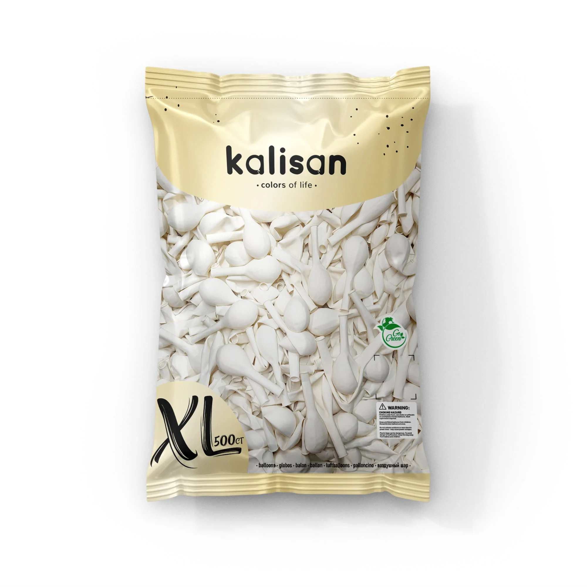 12" Kalisan Latex Balloons Standard White - XL SuperSize Bag Count (500 Per Bag) - Image 3