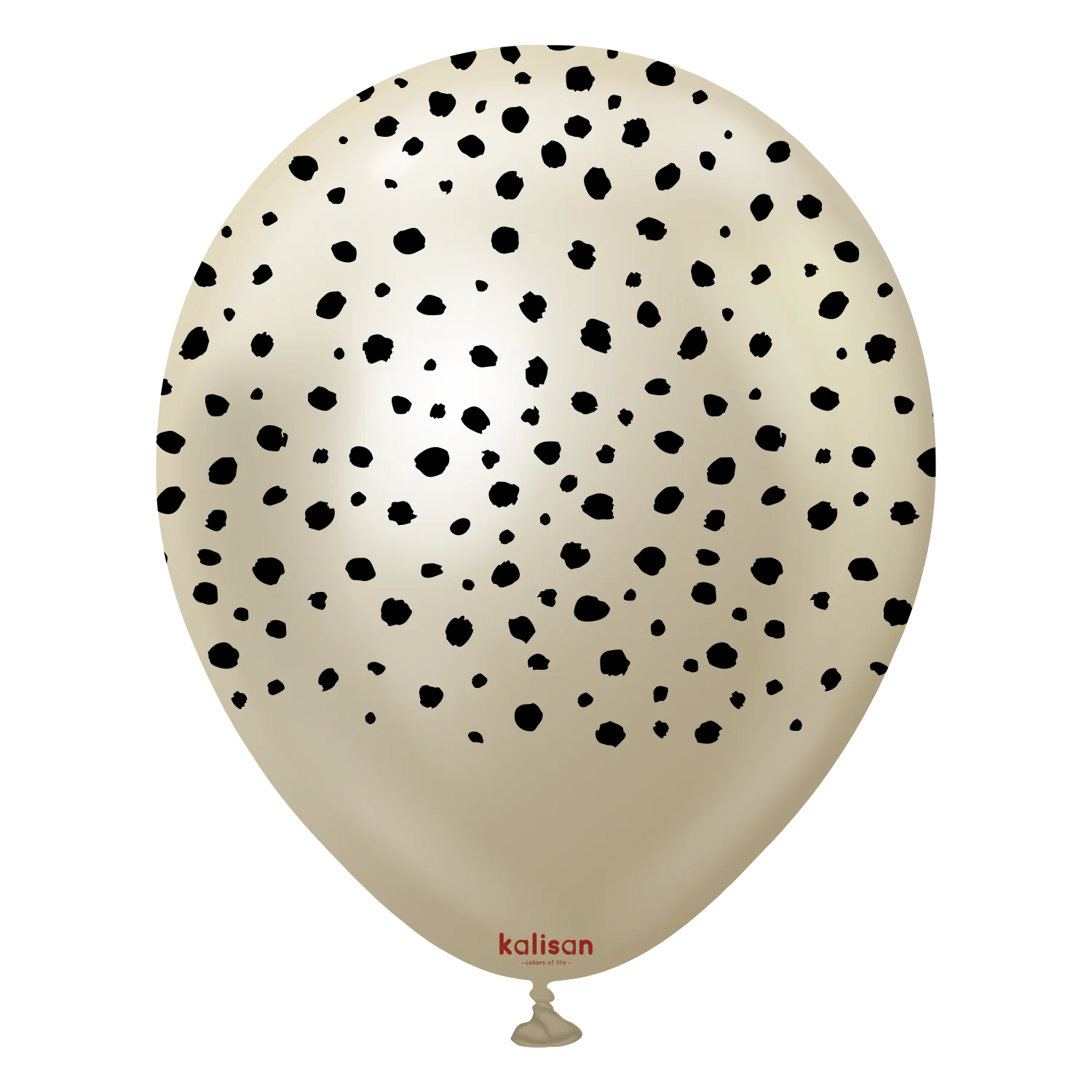 12" Kalisan Printed Cheetah Mirror White Gold (Print Color: Black) (25 Per Bag) Latex Balloons