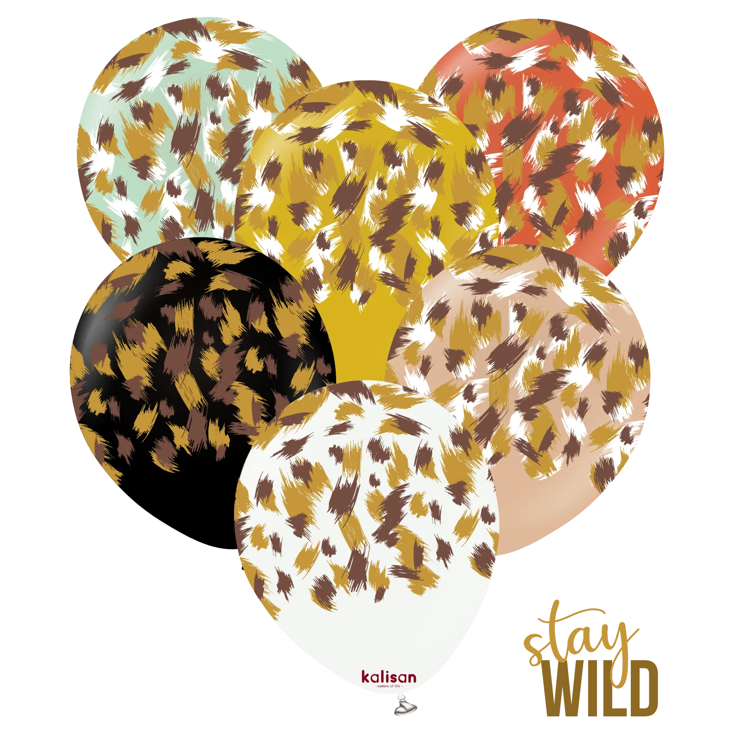 12" Kalisan Printed Savanna Assorted (6 Piece Sample Pack) of Latex Balloons
