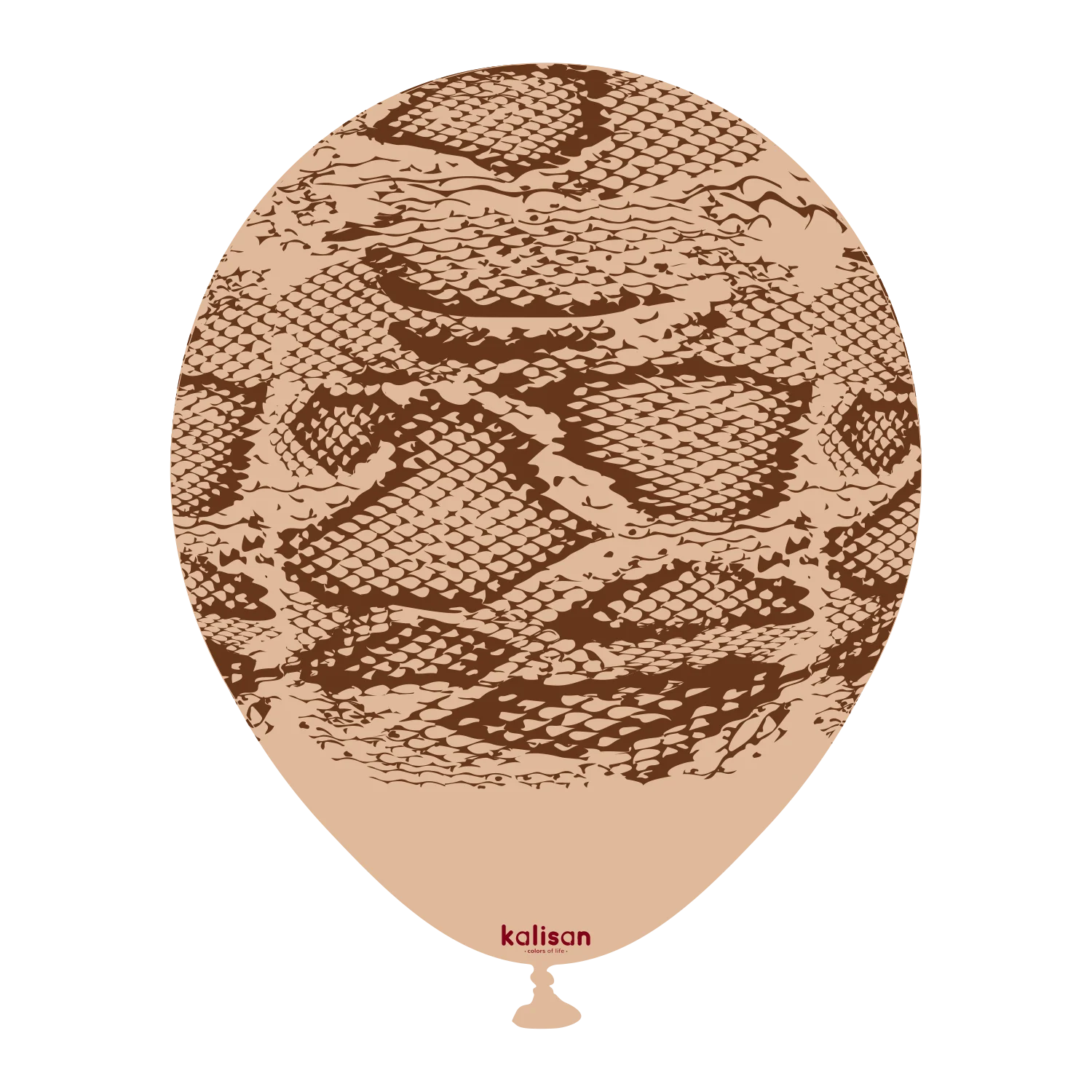 12" Kalisan Printed Snake Desert Sand (Print Color: Dark Brown) (25 Per Bag) Latex Balloons