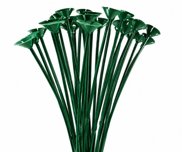 13" One Piece Cup and Balloon Stick-Green