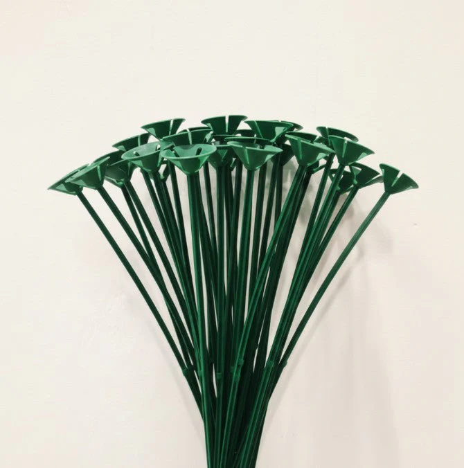 13" One Piece Cup and Balloon Stick-Green - Image 3