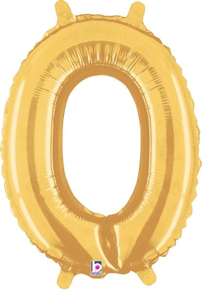 14" Airfill Only (Sticks Sold Separately) (Self Sealing) Megaloon Jr. Shape Number 0 Gold Balloon