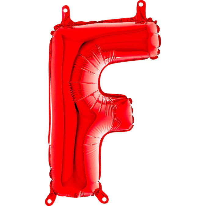 14" Airfill Only (Sticks Sold Separately) Foil Balloon Self Sealing Letter F Red