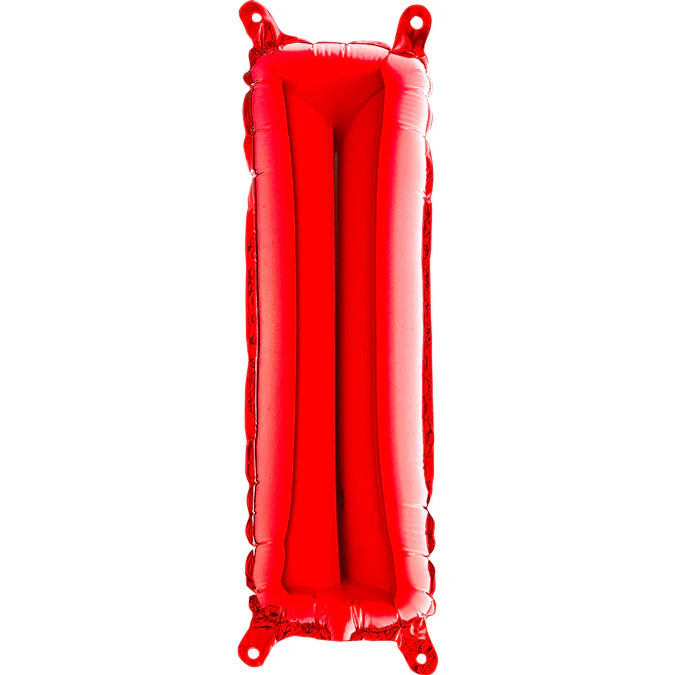 14" Airfill Only (Sticks Sold Separately) Foil Balloon Self Sealing Letter I Red
