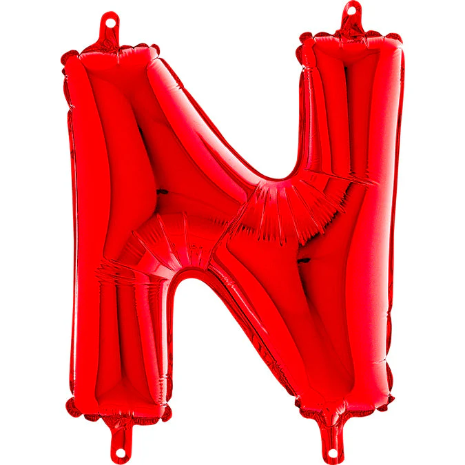 14" Airfill Only (Sticks Sold Separately) Foil Balloon Self Sealing Letter N Red