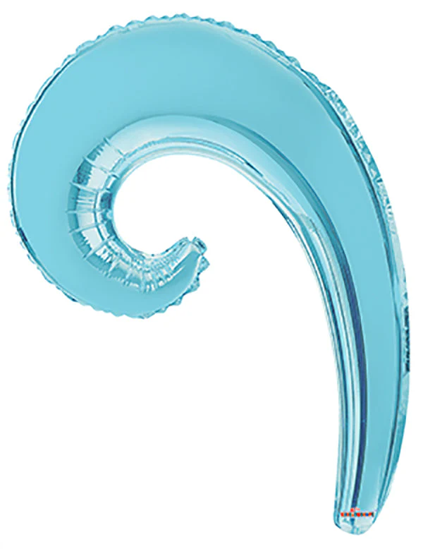 14" Airfill Only Kurly Wave Light Blue Balloon