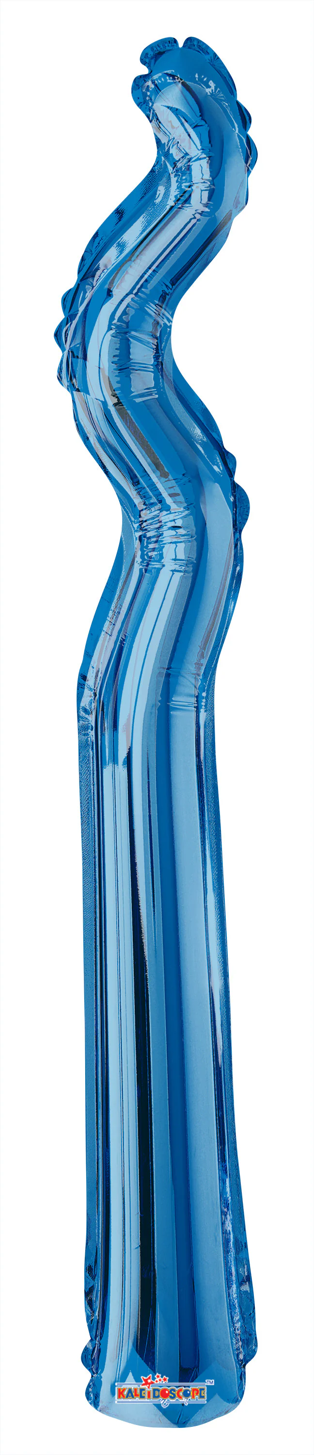 14" Airfill Only Kurly Zig Zag Metallic Blue Gellibean Balloon