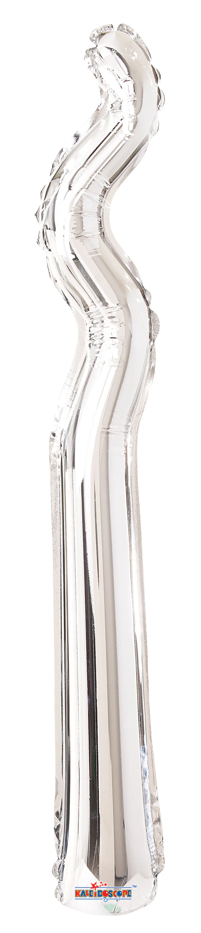 14" Airfill Only Kurly Zig Zag Silver Balloon
